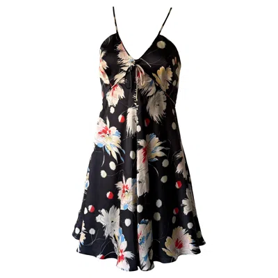 Pre-owned Dolce & Gabbana Dolce And Gabbana Spring Summer Black Floral Print Mini Dress