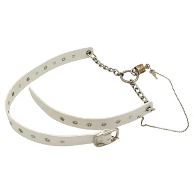 Pre-owned Dolce & Gabbana Dolce&gabbana S/s 2003 White Leather Chain Belt