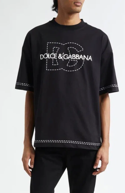 Dolce & Gabbana Dolce&gabbana Stampa Logo Graphic T-shirt In N0000 Nero