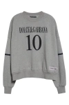 Dolce & Gabbana Dolce&gabbana Stampa Oversize Logo Graphic Sweatshirt In Melange Grigi