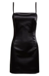Dolce & Gabbana Stretch Satin Lace-up Mini Dress In Black