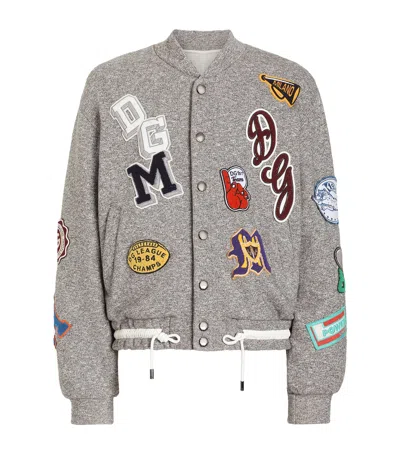 Dolce & Gabbana Fleece Bomber Jacket In Green