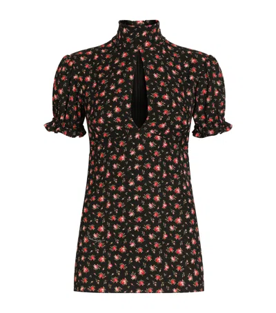 Dolce & Gabbana Dolce&gabbana Stretch-silk Rose Print Blouse