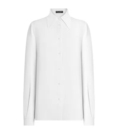 Dolce & Gabbana Dolce&gabbana Stretch-silk Shirt In White