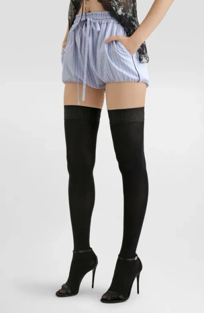 Dolce & Gabbana Dolce&gabbana Striped Cotton And Silk Poplin Bubble Shorts In Brown