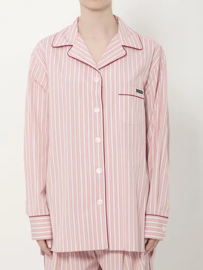 Dolce & Gabbana Dolce&gabbana Striped Poplin Shirt In Pink