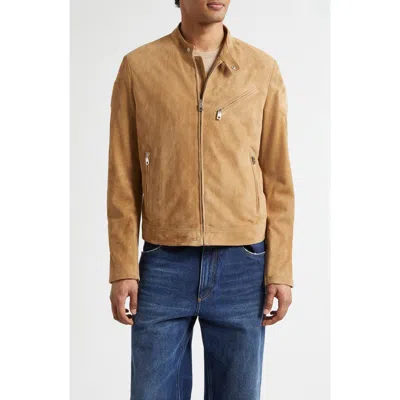 Dolce & Gabbana Dolce&gabbana Suede Zip Jacket In Brown