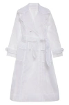 Dolce & Gabbana Dolce&gabbana Technical Organza Trench Coat In W0800 Bianco Ottico