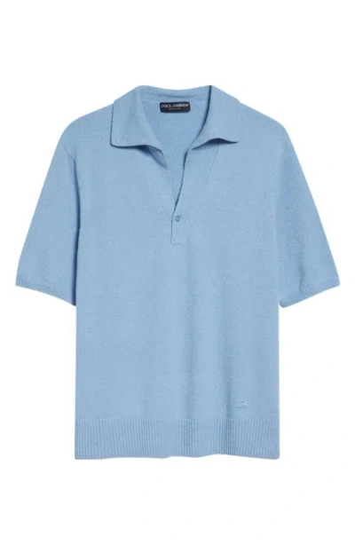Dolce & Gabbana Dolce&gabbana Terry Cloth Polo In Blue