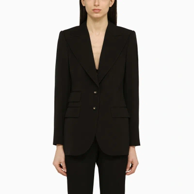 Dolce & Gabbana Turlington Single-breasted Black Wool Jacket