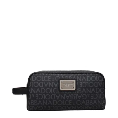 Dolce & Gabbana Dolce&gabbana Beauty Case Uomo Fabric Black/light Grey
