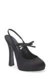 Dolce & Gabbana Vally 105 Satin Slingback Pumps In 8b956 Nero/nero