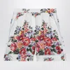 Dolce & Gabbana Flower Bouquet-print Twill Vanity Bermuda Shorts In White