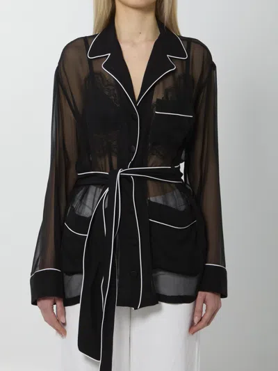 Dolce & Gabbana Dolce&gabbana Vanity Chiffon Shirt In Black