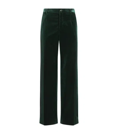Dolce & Gabbana Dolce&gabbana Velvet Wide-leg Trousers In Green