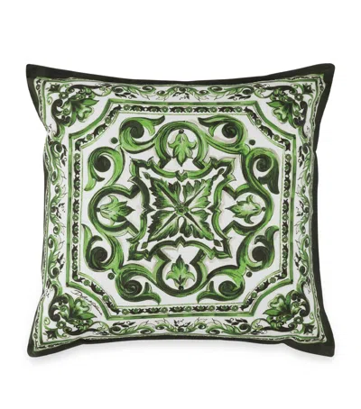 Dolce & Gabbana Dolce&gabbana Verde Maiolica Cushion In Green