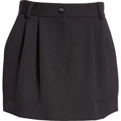 DOLCE & GABBANA DOLCE&GABBANA VIRGIN WOOL & SILK BLEND GABARDINE TUXEDO SKIRT