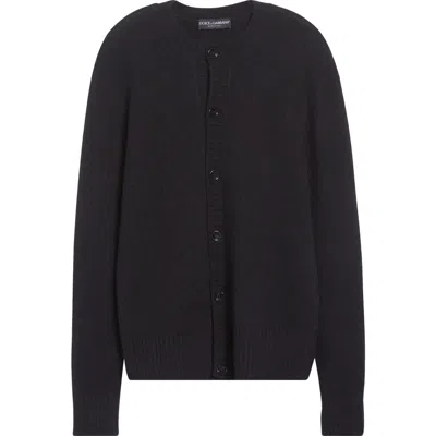 Dolce & Gabbana Dolce&gabbana Virgin Wool Blend Cardigan In Black