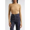 Dolce & Gabbana Dolce&gabbana Virgin Wool Blend Rib Turtleneck Sweater In Brown