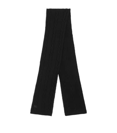 Dolce & Gabbana Ribbed Cashmere Knit Scarf In Black