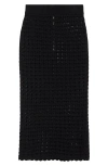 Dolce & Gabbana Dolce&gabbana Virgin Wool Crochet Midi Skirt In N0000 Nero