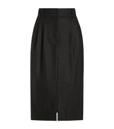 Dolce & Gabbana Dolce&gabbana Virgin Wool Pencil Skirt In Brown