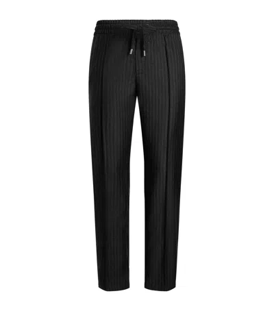 Dolce & Gabbana Dolce&gabbana Virgin Wool Pinstripe Drawstring Trousers