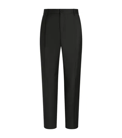 Dolce & Gabbana Dolce&gabbana Virgin Wool Tailored Trousers In Black