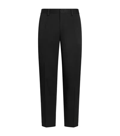 Dolce & Gabbana Dolce&gabbana Virgin-wool Tailored Trousers In Black