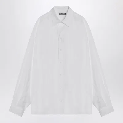 DOLCE & GABBANA DOLCE&GABBANA WHITE LINEN SHIRT MEN