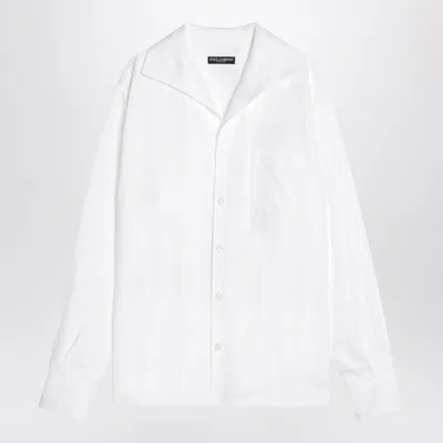 DOLCE & GABBANA DOLCE&GABBANA WHITE LINEN SHIRT MEN