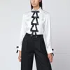Dolce & Gabbana White Silk Shirt With Bows In White