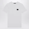 Dolce & Gabbana Dolce&gabbana White Crewneck T Shirt With Logo Plaque In White