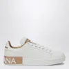 Dolce & Gabbana Women White Nappa Leather Portofino Sneakers In Metallic