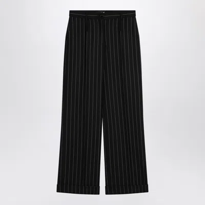 DOLCE & GABBANA DOLCE&GABBANA WIDE BLACK PINSTRIPED PANTS