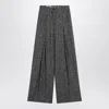 Dolce & Gabbana Wool Trousers With Back Pocket And Pleated Design In Gray