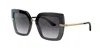 Dolce & Gabbana Womens Black Dg4373 Square-frame Acetate Sunglasses In Light Grey Gradient Black