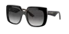 Dolce & Gabbana Dg4414 501/8g Women's Sunglasses - Black On Transparent Frame, Gray Gradient Lenses In Black