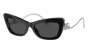 Dolce & Gabbana Dg4467b Prescription Compatible Cat Eye Sunglasses, 55mm In Dark Grey