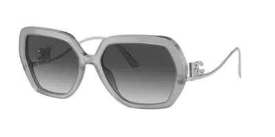Dolce & Gabbana Crystal Oversize-frame Sunglasses In Silver