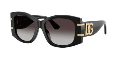 Dolce & Gabbana Womens Black Dg4501 Butterfly-frame Acetate Sunglasses