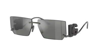 Dolce & Gabbana Dolce&gabbana Woman Sunglasses Dg2304b In Grau Verspiegelt Silber Verlauf