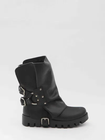 DOLCE & GABBANA DOLCE&GABBANA WOMEN ANKLE BOOT IN RUBBER AND LEATHER
