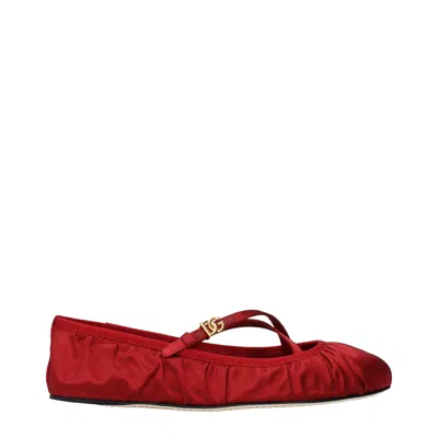 Dolce & Gabbana Dolce&gabbana Women's Ballet Flats Satin Red/ruby