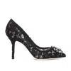 Dolce & Gabbana Bellucci 90 Crystal-embellished Pumps In Taormina Lace In Blue
