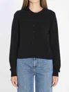 Dolce & Gabbana Cashmere Cropped Cardigan Embroidered In Black