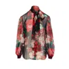 Dolce & Gabbana Shirt With Bow In Chiffon With Floral Print