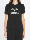 Dolce & Gabbana Black Cotton Logo T-shirt In Black