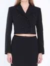 Dolce & Gabbana Cropped Double-breasted Jacket In Black