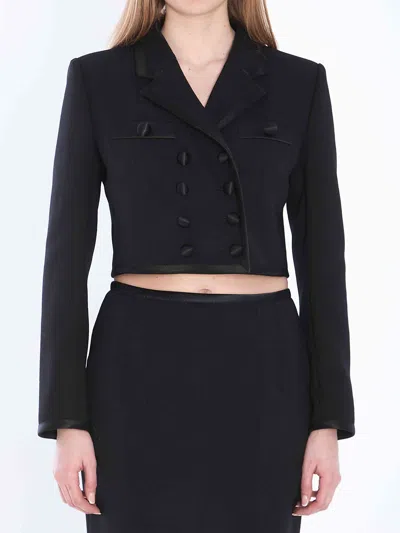 DOLCE & GABBANA DOLCE&GABBANA WOMEN CROPPED DOUBLE-BREASTED JACKET